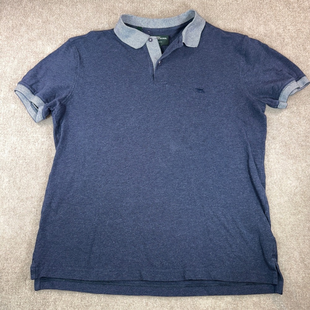 Rodd & Gunn Mens Large Navy Blue Sports Fit Pique Polo Shirt Short Sleeve Logo